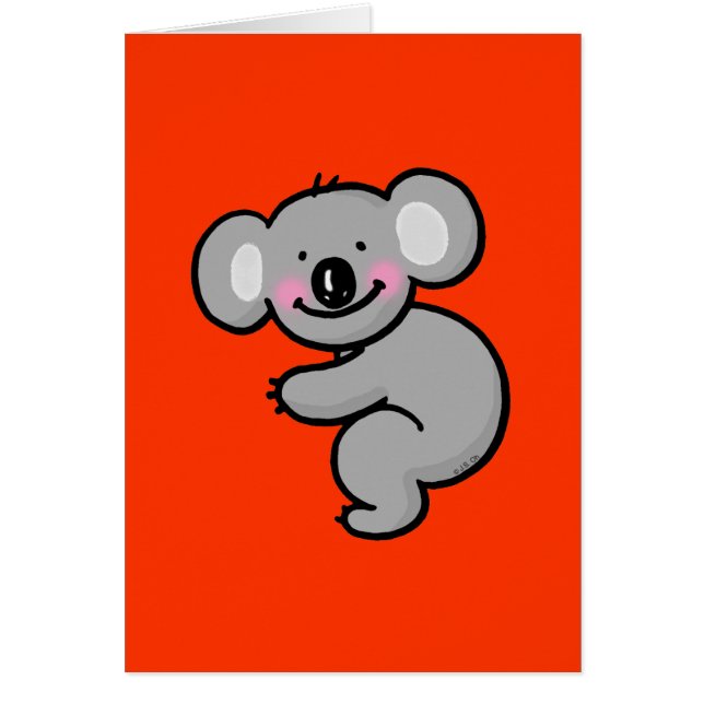 Cartão Abraçando o urso de Koala (Frente)