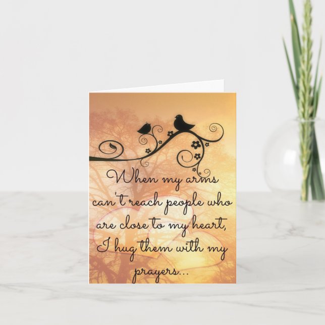 Cartão Abraçando Você Com Meu Notecard De Orações (Frente)