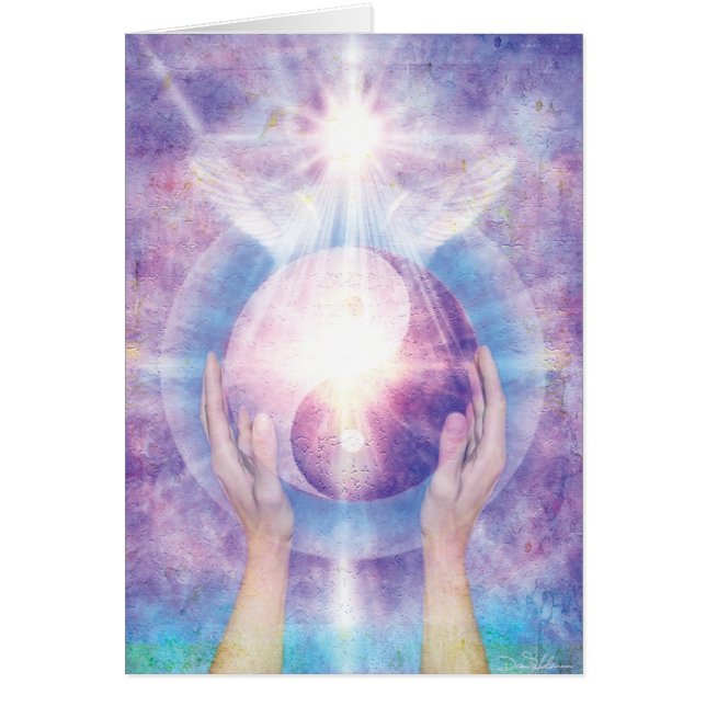 Cartão Abraçando Yin Yang (Frente)