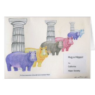 Cartão Abrace um hipopótamo!