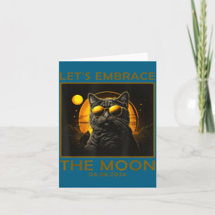 Cartão Abraço de Gato Engraçado Eclipse Solar Total