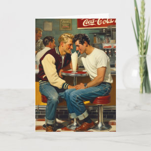 Cartão Abraço de Milkshake Retrô