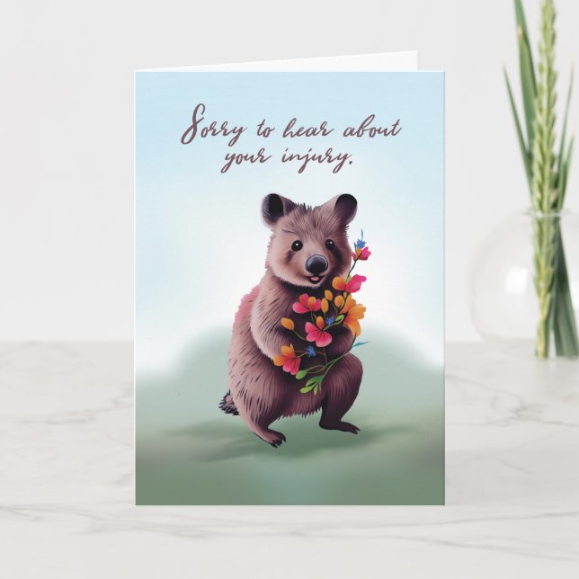 Cartão Abraço de Urso com Flores para se Sentir Melhor ap (Frente)