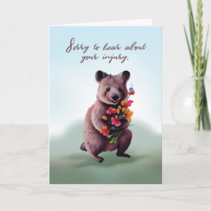 Cartão Abraço de Urso com Flores para Se Sentir Melhor ap