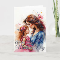 Abraço do Dia das Mães em Estilo Floral Aquarela