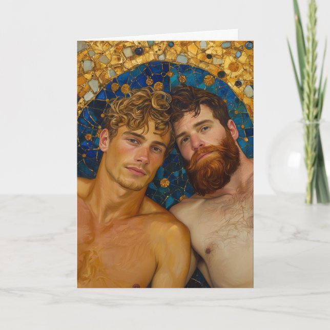 Cartão Abraço Mosaico Dourado (Frente)