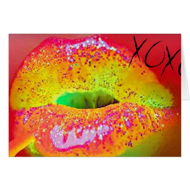 Cartão Abraços e beijos (Frente Horizontal)