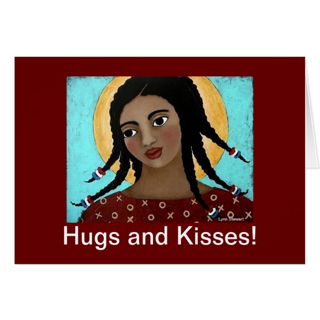 Cartão Abraços e beijos! (Frente Horizontal)