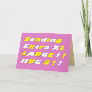 Cartão Abraços Extra Grandes design rosa amarelo branco g