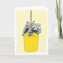 Cartão Abraços Raccoon Personalizáveis