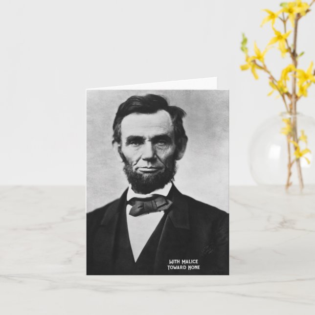 Cartão Abraham Lincoln - Com Malice em direção a nenhuma (Flor Amarela)