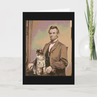 Cartão Abraham Lincoln e seu gato Dixie