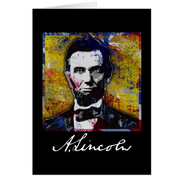 Cartão Abraham Lincoln - pintura (Frente)