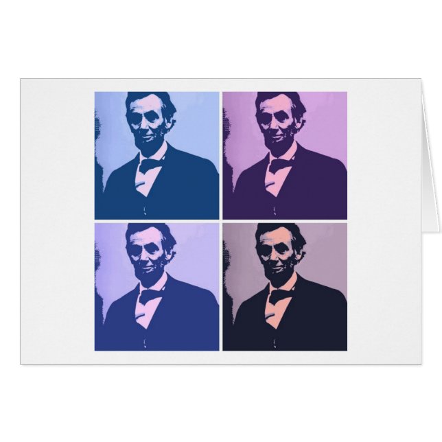 Cartão Abraham Lincoln Pop Art (Frente Horizontal)