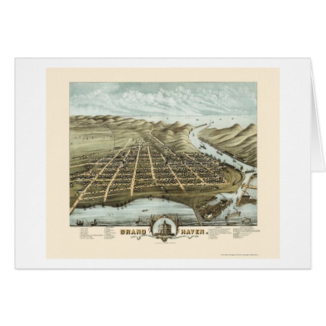 Cartão Abrigo grande, mapa panorâmico do MI - 1874 (Frente Horizontal)