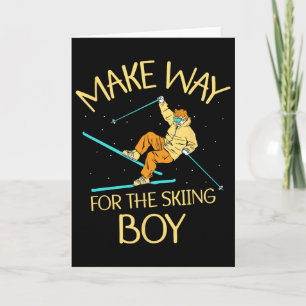 Cartão Abrir caminho para o menino esquiador esportes de 