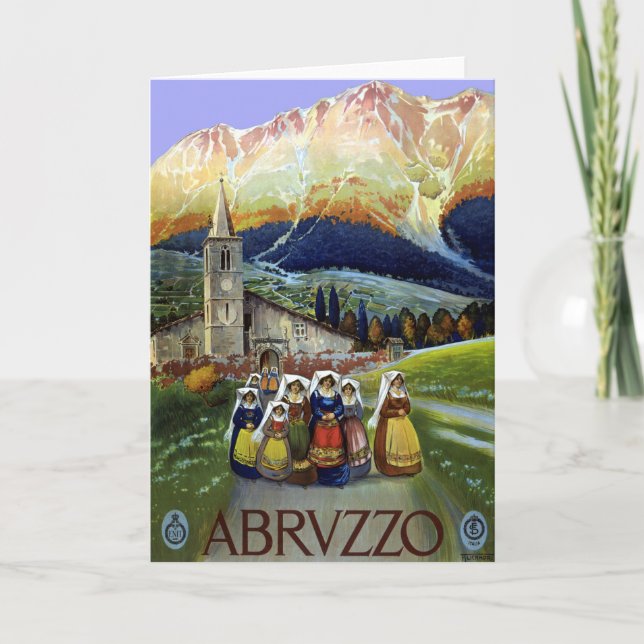 Cartão Abruzzo Itália Viagens vintage de Poster Arte com  (Frente)