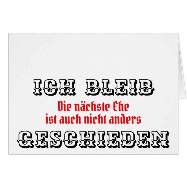 Cartão Absage e die Männerwelt (Frente Horizontal)