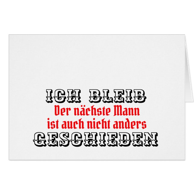 Cartão Absage e die Männerwelt (Frente Horizontal)