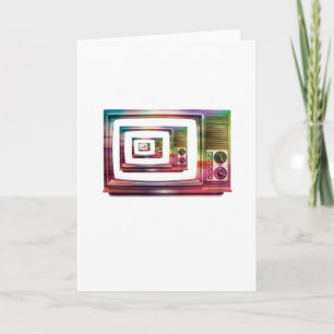 Cartão Abstract Arty Greetings Card - TV within a TV
