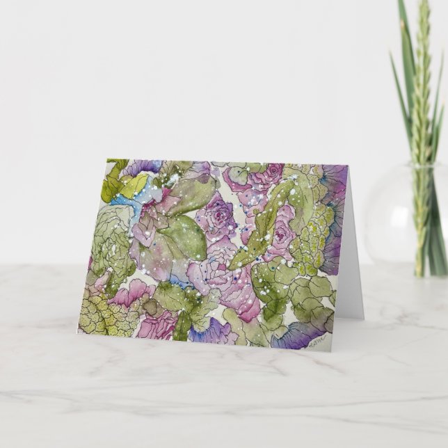Cartão Abstract Floral Bouquet, 7x5 Folded Greeting Card (Frente)