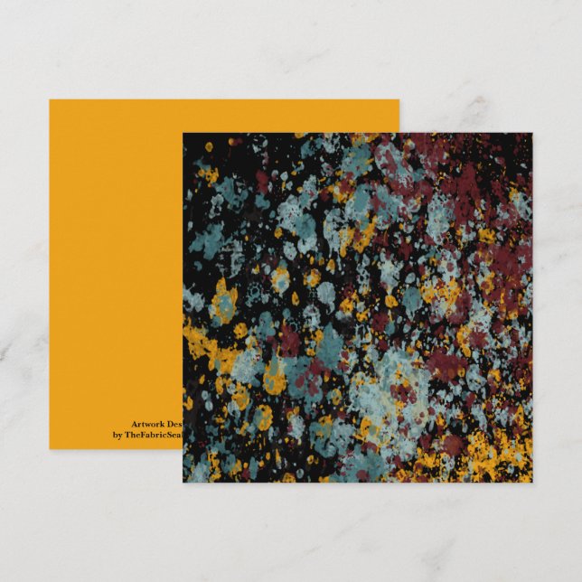 Cartão Abstract Graffiti Splatter Painting Art On Black (Frente/Verso)