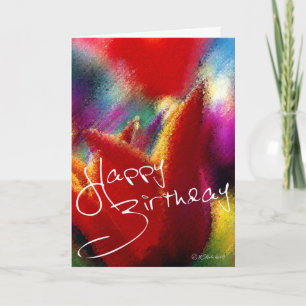 Cartão Abstract Orange Tulip Bithday Card