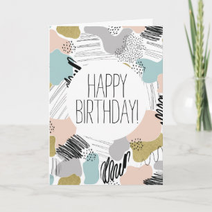 Cartão Abstract Pattern Happy Birthday Card