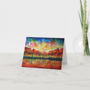 Cartão Abstract Village Cityscape XX - Notecard
