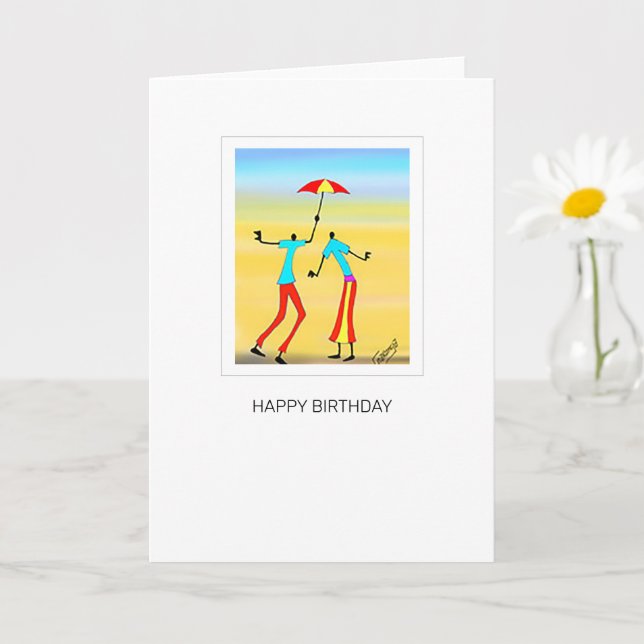 Cartão Abstrato, Aniversário de Verão Tropical (Planta pequena)