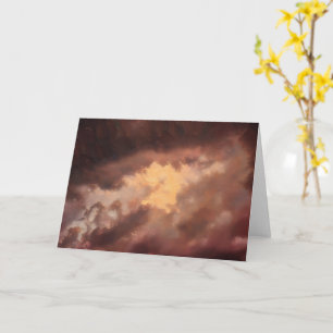 Cartão Abstrato Art Stormy Sky em Dourado e Mocha