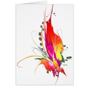 Cartão Abstrato Bird of Paradise Paint Splatters