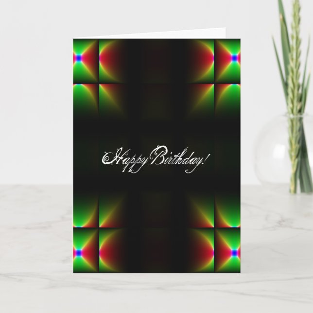 Cartão Abstrato Birthday (Frente)