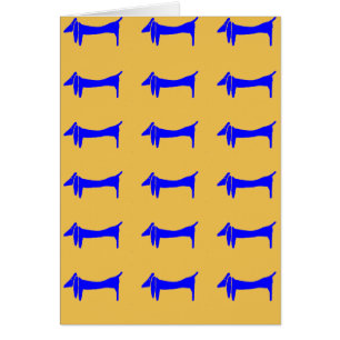 Cartão Abstrato Blue Dachshund