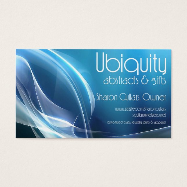cartão abstrato branco azul de ubiquidade (Frente)