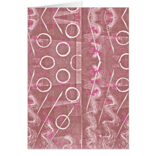 Cartão Abstrato branco rosa (Frente)