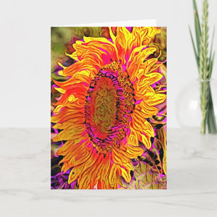 Cartão abstrato Bright Sunflower Art