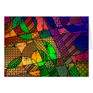 Cartão Abstrato colorido com texturas & padrões