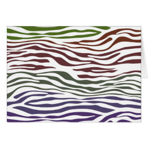 Cartão Abstrato colorido da zebra todo o cumprimento da