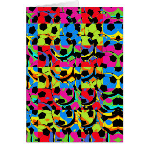 Cartão Abstrato colorido das bolas de futebol