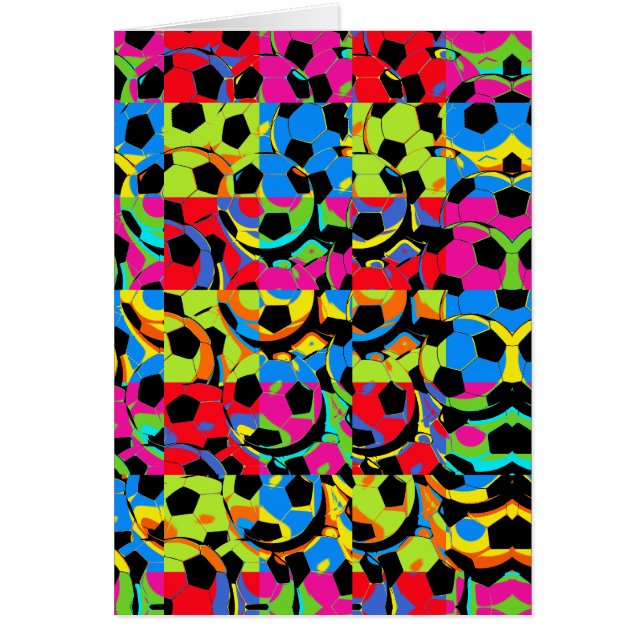 Cartão Abstrato colorido das bolas de futebol (Frente)