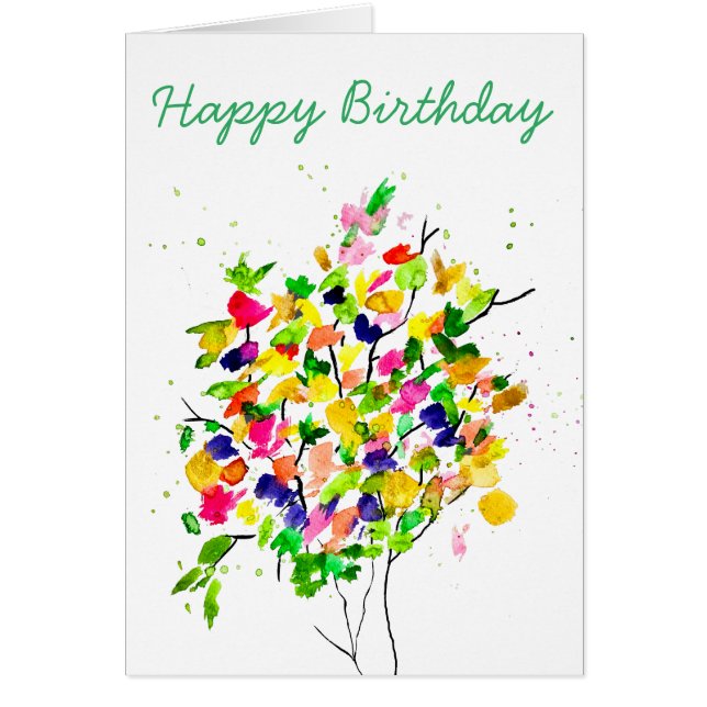 Cartão Abstrato com cor aquosa (Frente)