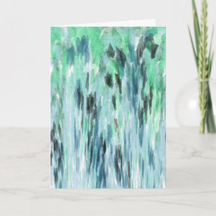 Cartão Abstrato de Aquarela Azul e Verde - Placa de Vazio
