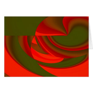 Cartão Abstrato de Cubist Vermelho e Verde