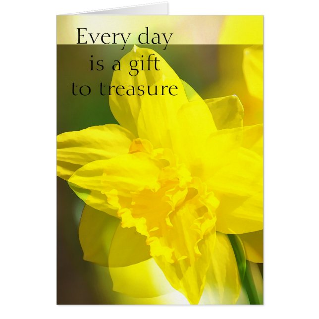 Cartão Abstrato de Daffodils Amarelos (Frente)