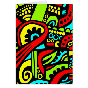 Cartão Abstrato de desenho animado