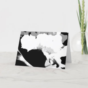 Cartão Abstrato de Flor Preto e Branco, Dentro Vazio