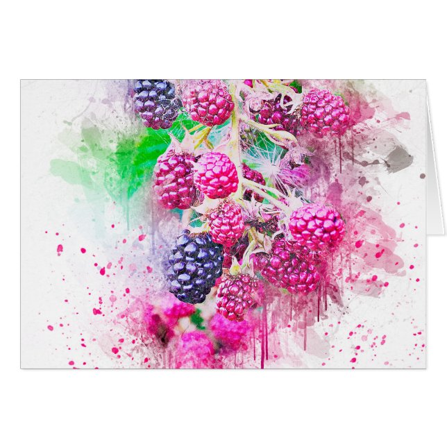 Cartão abstrato de fruta de amora (Frente Horizontal)