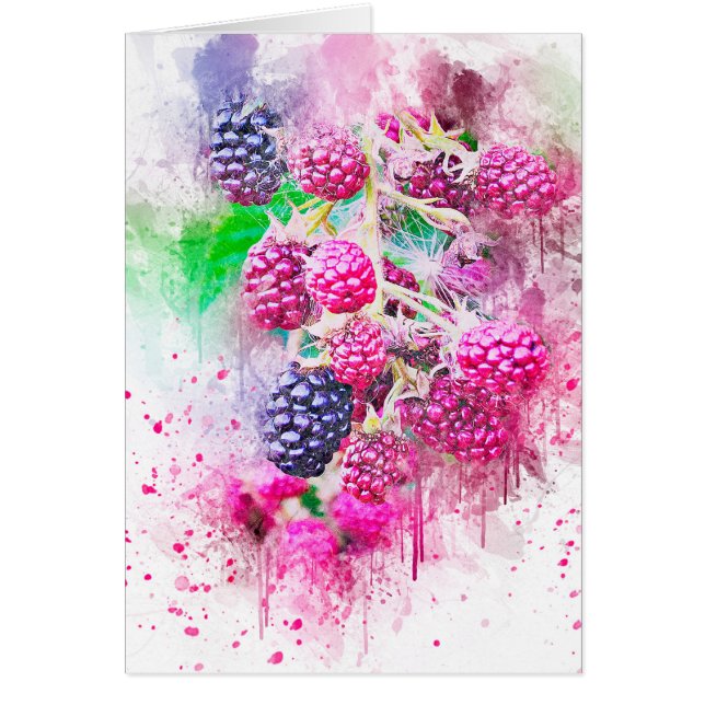 Cartão abstrato de fruta de amora (Frente)