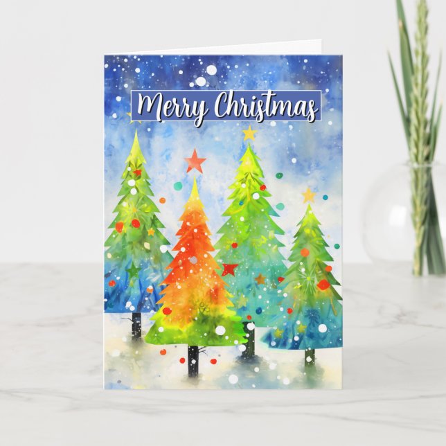 Cartão Abstrato de Natal Feliz (Frente)